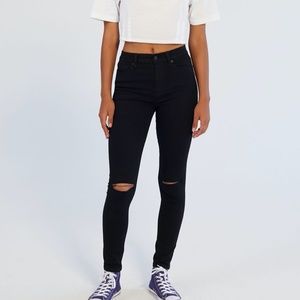 BDG Black Skinny High Rise Pants w/ Ripped Knees